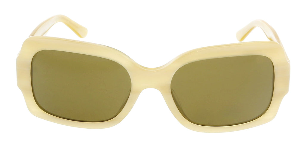 Tory Burch 0TY7135UM 189073 Light Ivory Horn Rectangular Full Rim Sunglasses