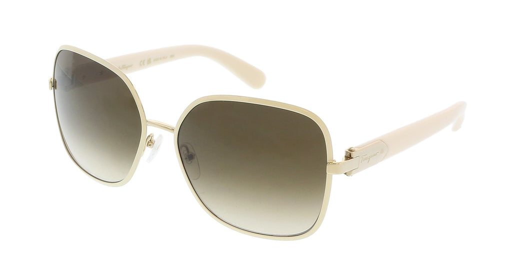 Salvatore Ferragamo Women&apos;s Buckle Sunglasses, Ivory/Brown, One Size