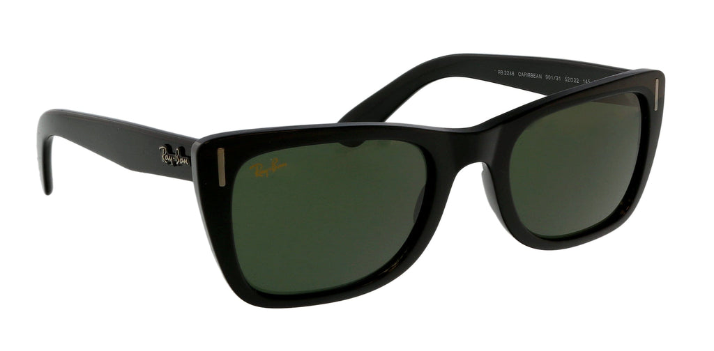 Ray-Ban 0RB2248 901/31 Rectangular Full Rim Black Sunglasses