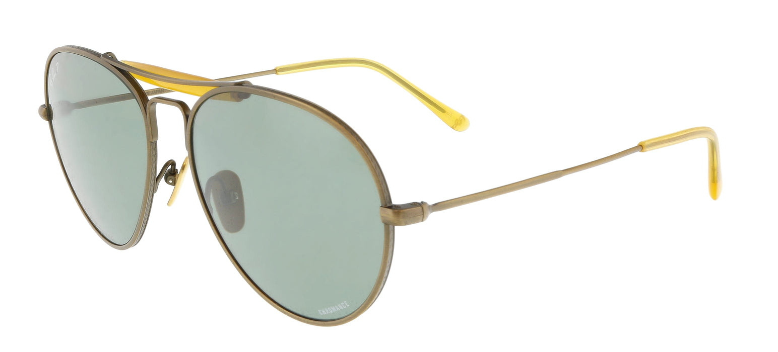Ray-Ban 0RB8063 9207P1 Aviator Titanium Gold Polarized Sunglasses