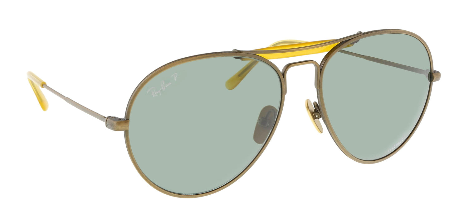 Ray-Ban 0RB8063 9207P1 Aviator Titanium Gold Polarized Sunglasses
