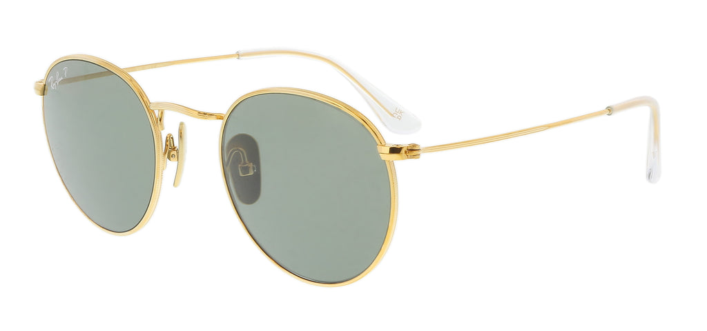 Ray-Ban  Round Titanium Gold Polarized Sunglasses