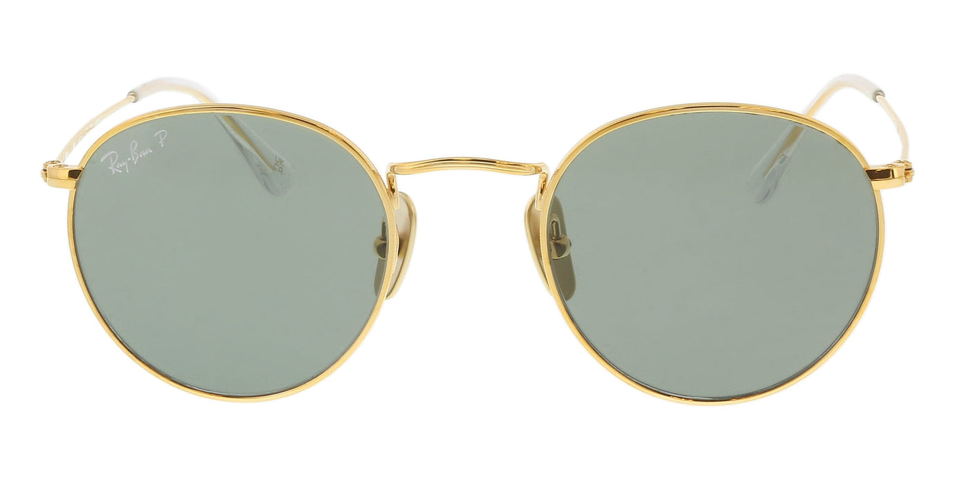 Ray-Ban 0RB8247 921658 Round Titanium Gold Polarized Sunglasses
