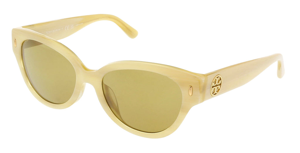 Tory Burch  Cateye Full Rim Light Ivory Horn Sunglasses