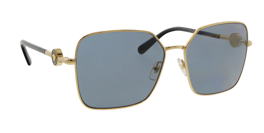 Versace 0VE2227 100281 Geometric Full Rim Gold Polarized Sunglasses