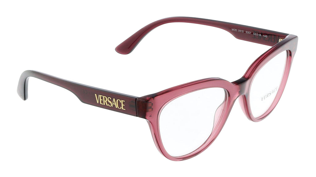 Versace 0VE3315 5357 Cateye Full Rim Transparent Red Optical Frames