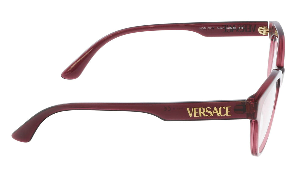 Versace 0VE3315 5357 Cateye Full Rim Transparent Red Optical Frames