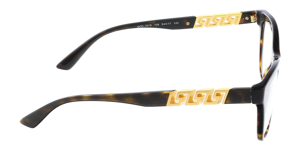 Versace 0VE3318 108 Cateye Full Rim Dark Tortoise Optical Frames