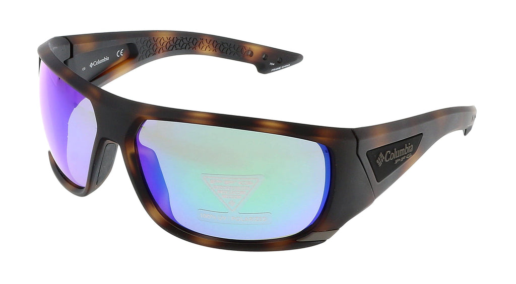 COLUMBIA   Matte Tortoise/Green Oval Sports Sunglasses