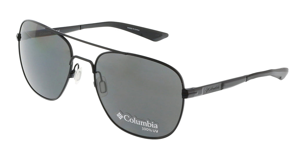 COLUMBIA   Satin Black/Smoke Aviator Sports Sunglasses