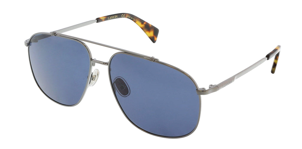 Lanvin  Full Rim Dark Ruthenium/Blue Aviator  Sunglasses
