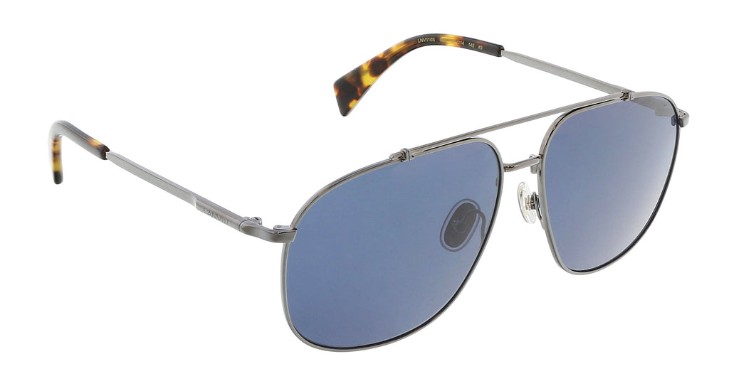 Lanvin LNV110S 050 Full Rim Dark Ruthenium/Blue Aviator  Sunglasses