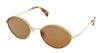 Lanvin  Full Rim Gold / Brown Oval  Sunglasses