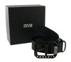 Versace Jeans Couture Black Signature Chain Link Buckle Adjustable  Belt-