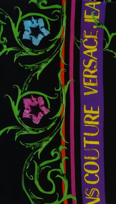 Versace Jeans Couture Black/Multi Signature Floral Print Medium Square Scarf