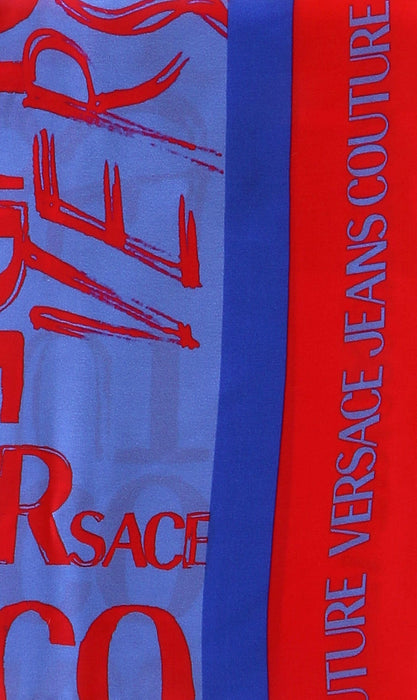 Versace Jeans Couture Periwinkle/Chilli Signature Graffiti Print Medium Square Scarf