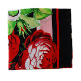Versace Jeans Couture Black/Multi Signature Rosy Print Medium Square Scarf