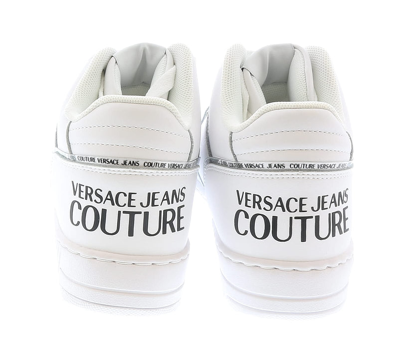 Versace Jeans Couture Womens Signature Mid Top Lace Up White Sneakers-