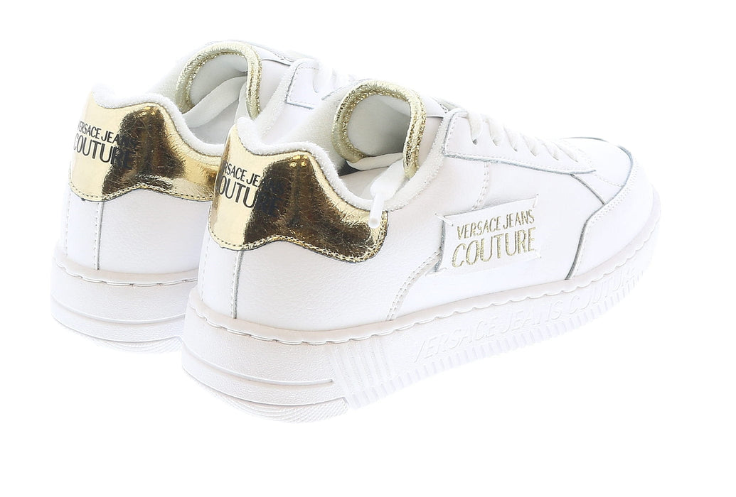 Versace Jeans Couture Womens Low Top Signature White/Gold Sneakers-