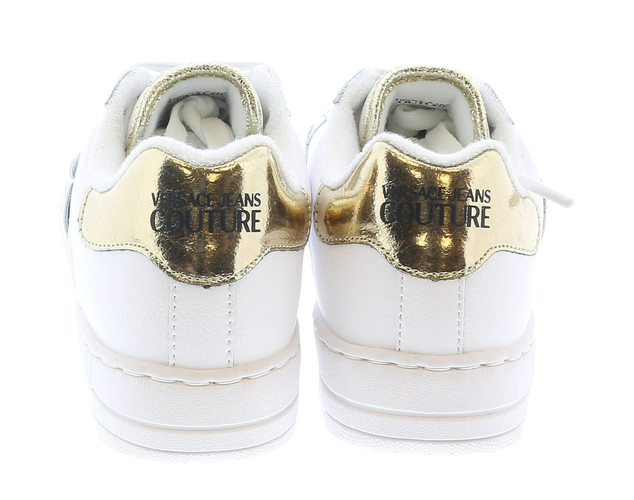 Versace Jeans Couture Womens Low Top Signature White/Gold Sneakers-