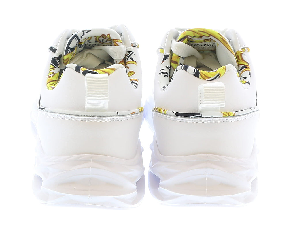 Versace Jeans Couture Low Top Signature Baroque Trim White Sneakers-