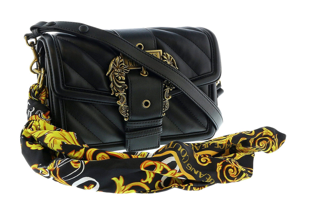 Versace Jeans Couture Black Medium Baroque Buckle Shoulder bag