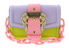 Versace Jeans Couture Citrus/Lilac Small  Baroque Buckle Crossbody bag