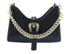 Versace Jeans Couture Black Small  Baroque Buckle Hobo Bag