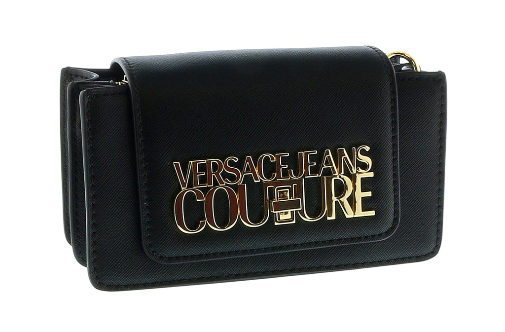 Versace Jeans Couture Black Small  Structured Signature Mini bag