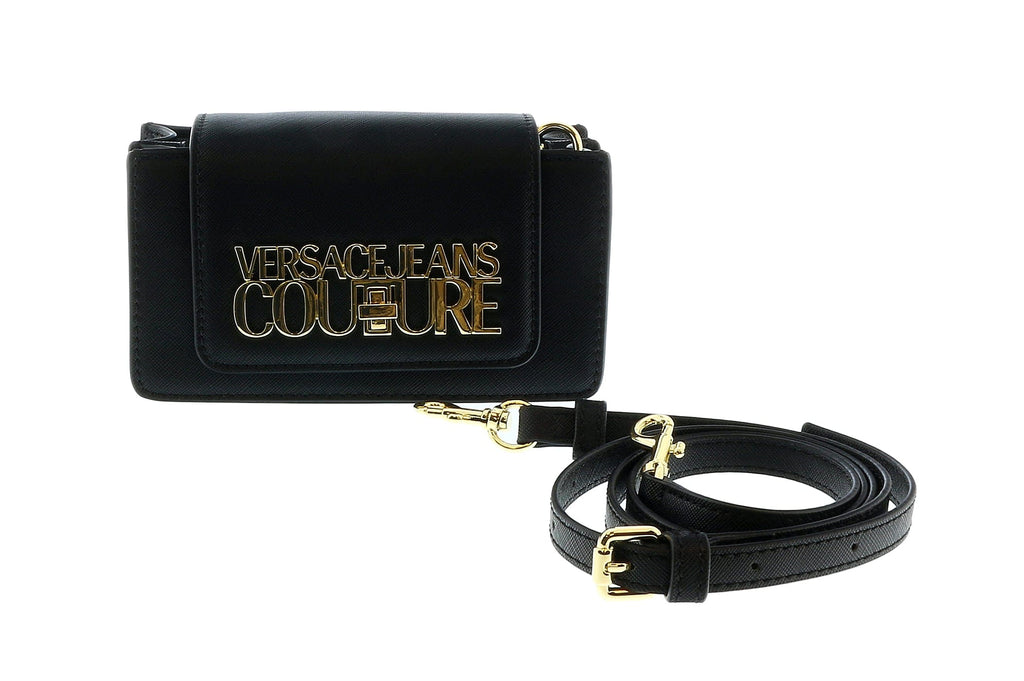 Versace Jeans Couture Black Small  Structured Signature Mini bag