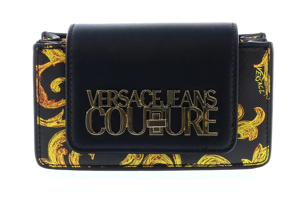 Versace Jeans Couture Black/Gold Small  Structured Signature Mini bag