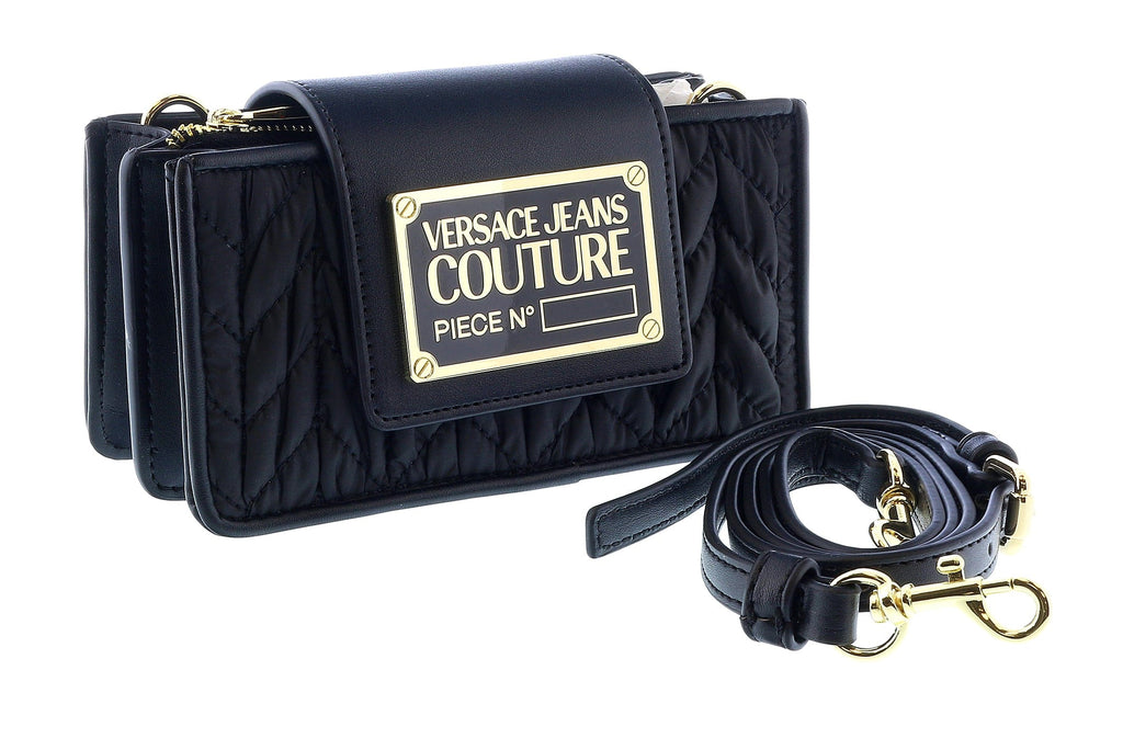 Versace Jeans Couture Black Small  Structured Signature Mini bag