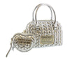 Versace Jeans Couture Argento Medium Quilted Bugatti Bag