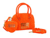 Versace Jeans Couture Neon Orange Medium Quilted Bugatti Bag