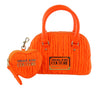 Versace Jeans Couture Neon Orange Medium Quilted Bugatti Bag