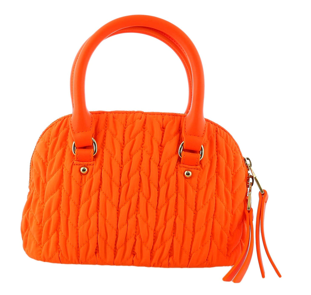 Versace Jeans Couture Neon Orange Medium Quilted Bugatti Bag