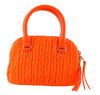 Versace Jeans Couture Neon Orange Medium Quilted Bugatti Bag