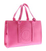 Versace Jeans Couture Hot Pink Medium Structure Logo Embossed  Tote Bag