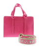 Versace Jeans Couture Hot Pink Medium Structure Logo Embossed  Tote Bag