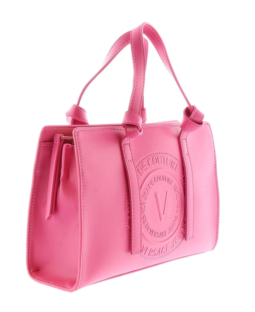 Versace Jeans Couture Hot Pink Medium Structure Logo Embossed  Tote Bag