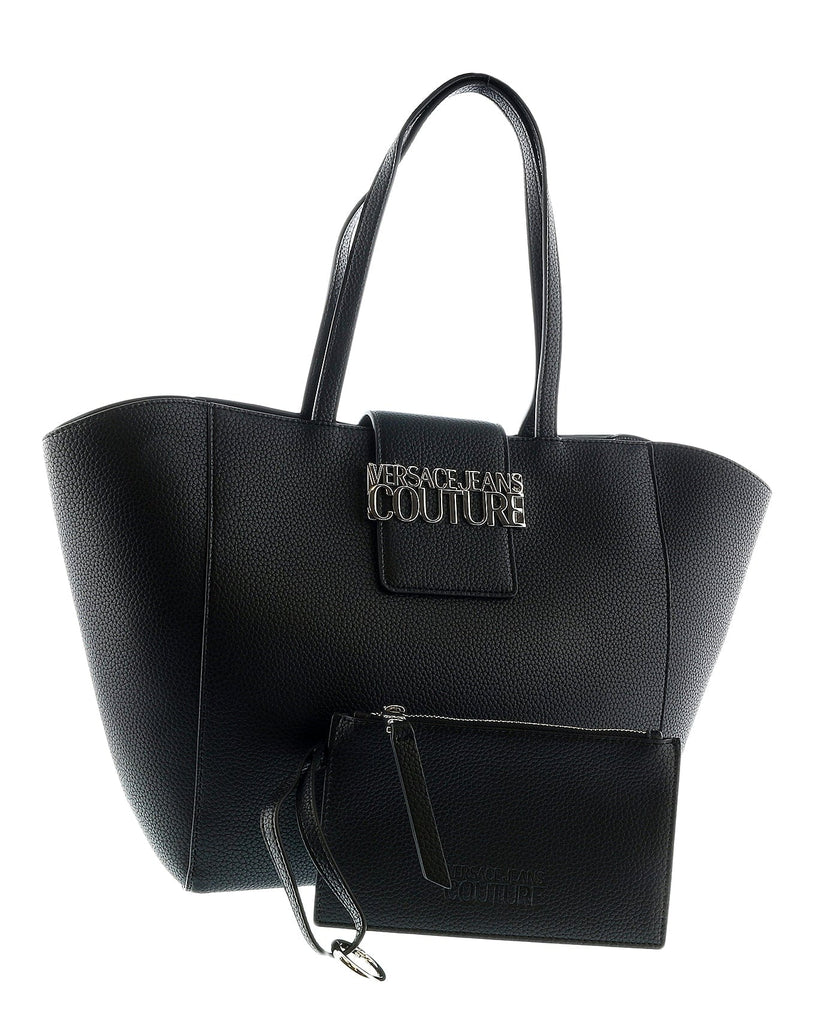 Versace Jeans Couture Black Oversized Signature Shopper Large Tote Bag