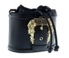 Versace Jeans Couture Black Baroque Buckle Large Bucket bag