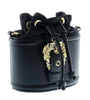 Versace Jeans Couture Black Baroque Buckle Medium Bucket bag