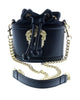 Versace Jeans Couture Black Baroque Buckle Medium Bucket bag