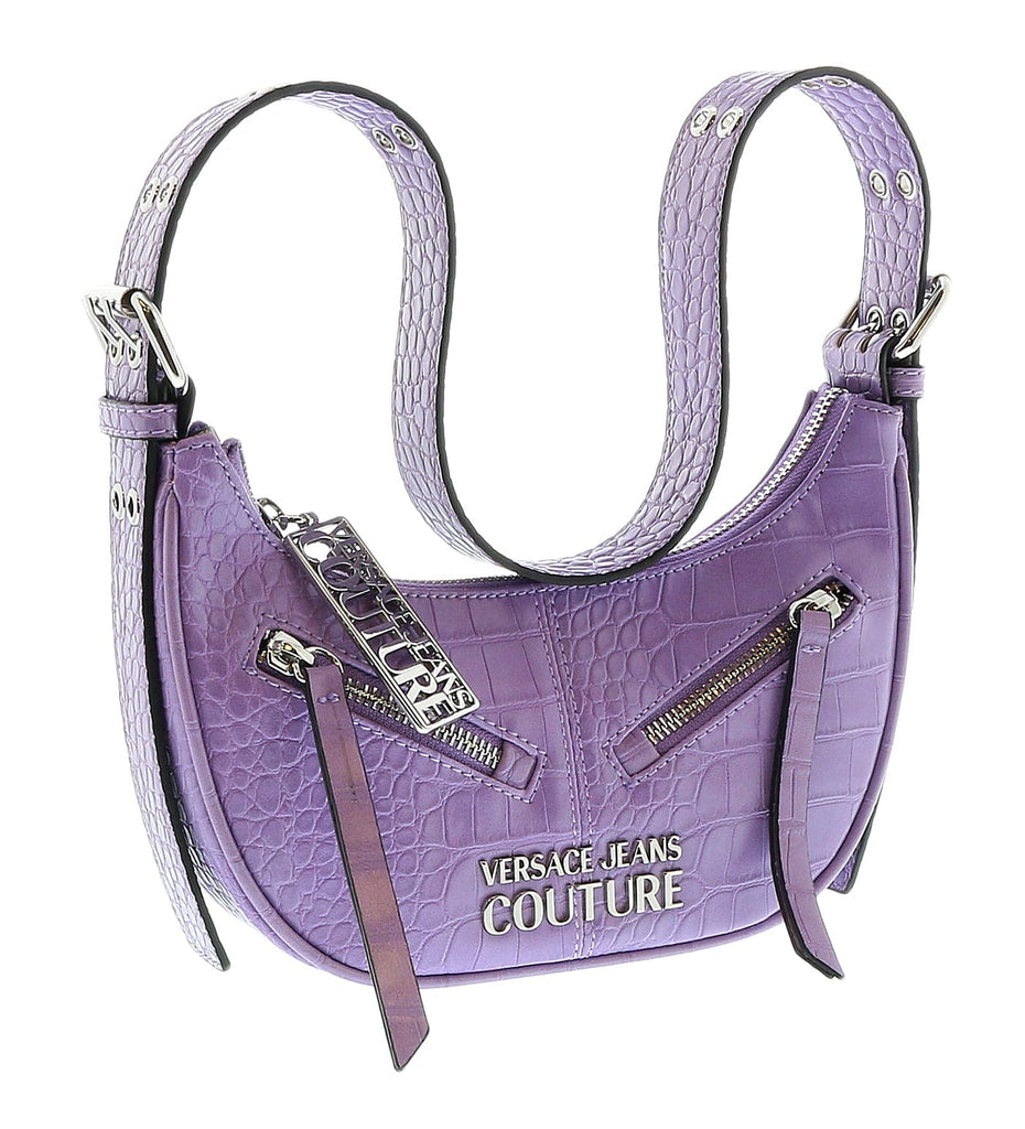 Versace Jeans Couture Lilac Crock Embossed Large Hobo Bag