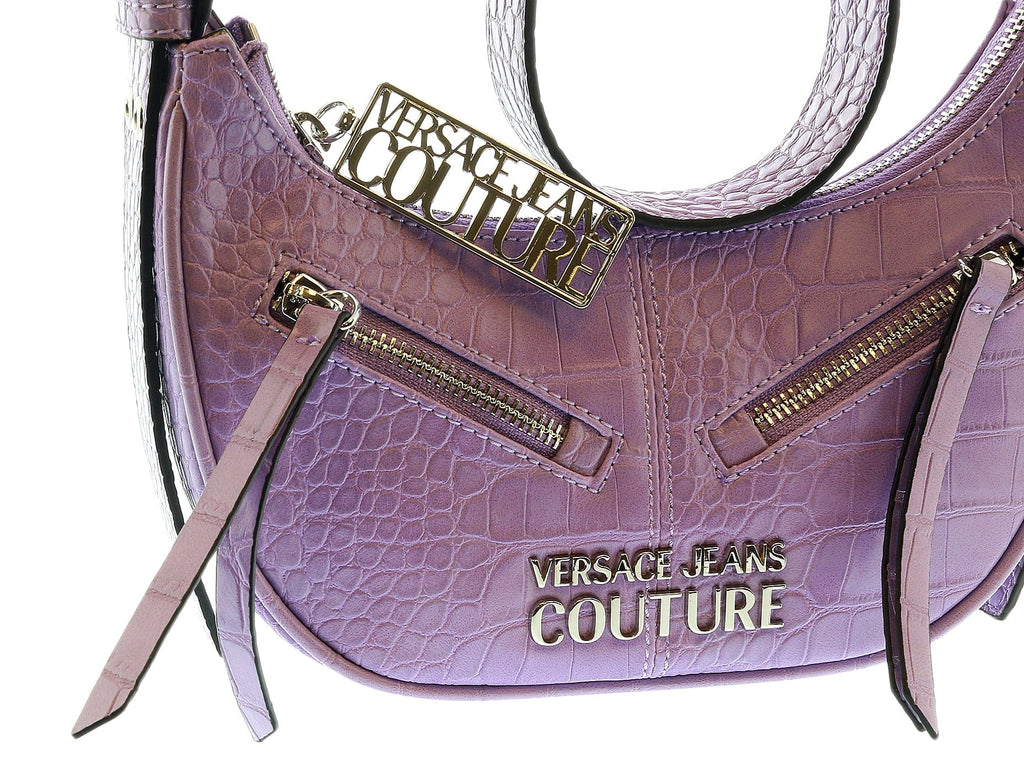 Versace Jeans Couture Lilac Crock Embossed Large Hobo Bag