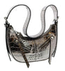 Versace Jeans Couture Gun Metal Crock Embossed Large Hobo Bag