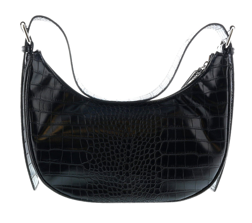 Versace Jeans Couture Black Crock Embossed Large Hobo Bag