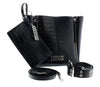 Versace Jeans Couture Black Croc Embossed Shopper Large Tote Bag