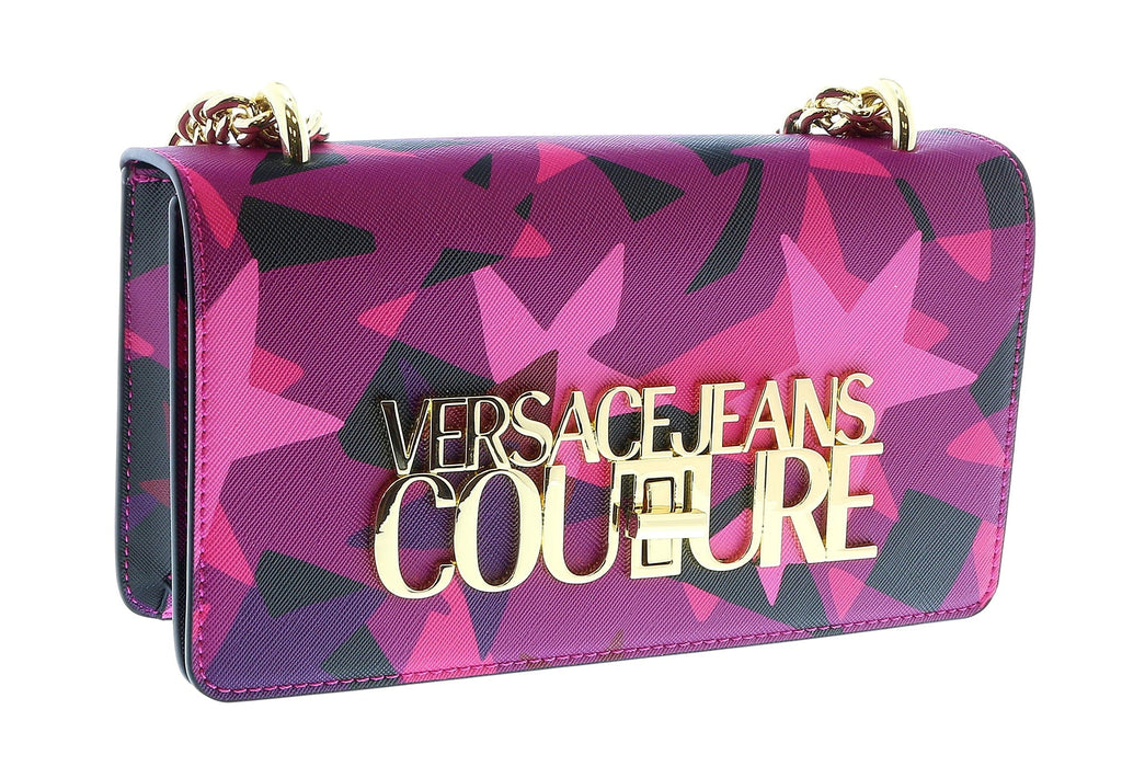 Versace Jeans Couture Crimson/Multi Structured Star Pattern Medium Crossbody bag